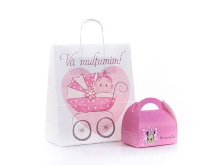 SET marturii botez punga si cutie 200g Minnie 4