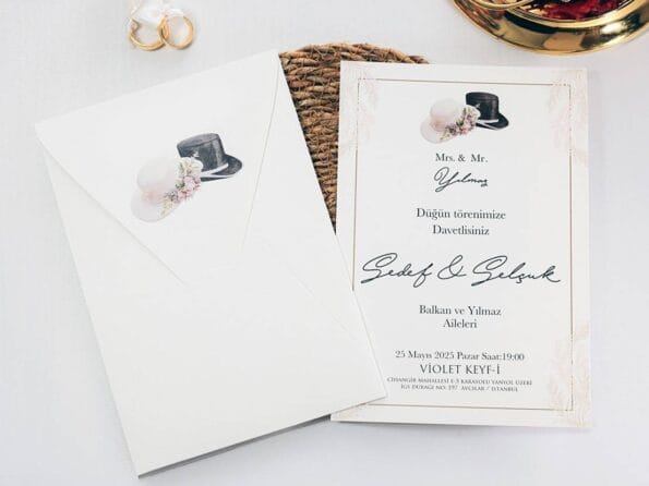Cum sa creezi invitatii de nunta perfecte? - Ghid complet. 4 detalii importante Invitatie nunta eleganta cu chenar 2446
