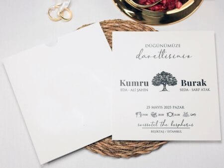 Invitatii nunta simpla alba 2464