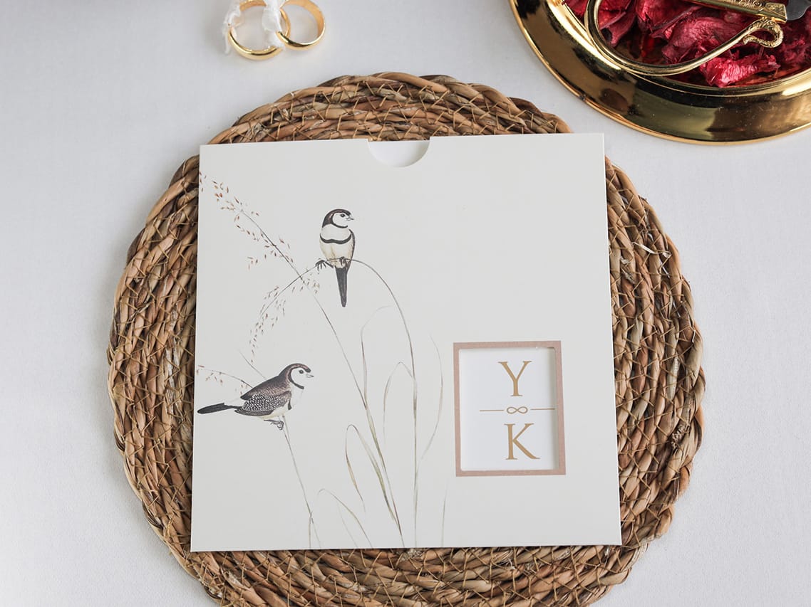 Invitatie nunta 2507 cu pasari Invitatie nunta 2507 cu pasari
