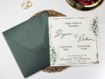 Invitatie nunta patrata verde 2438