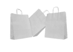 Sacosa cu maner rasucit, 18x8x22 cm, alba, 50buc 1 Sacosa cu maner rasucit, 18x8x22 cm, alba, 50buc