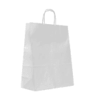 Sacosa hartie kraft cu maner rasucit, 22x10x29 cm, alba
