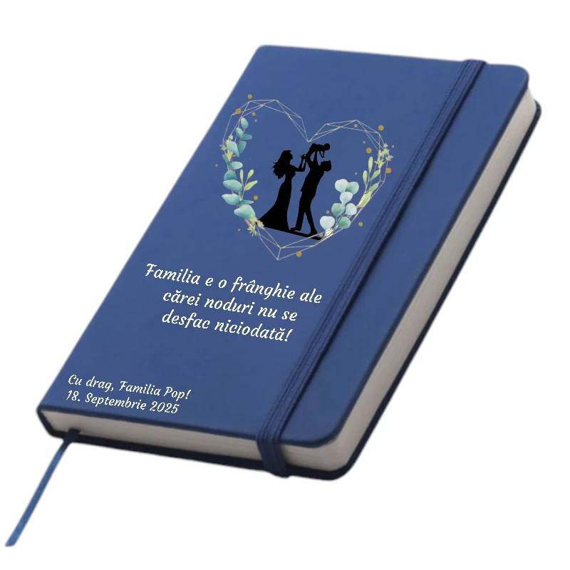 Notebook, albastru, marturia ideala, personalizat, pentru nunta sau botez, A6 Notebook, albastru, marturia ideala, personalizat, pentru nunta sau botez, A6