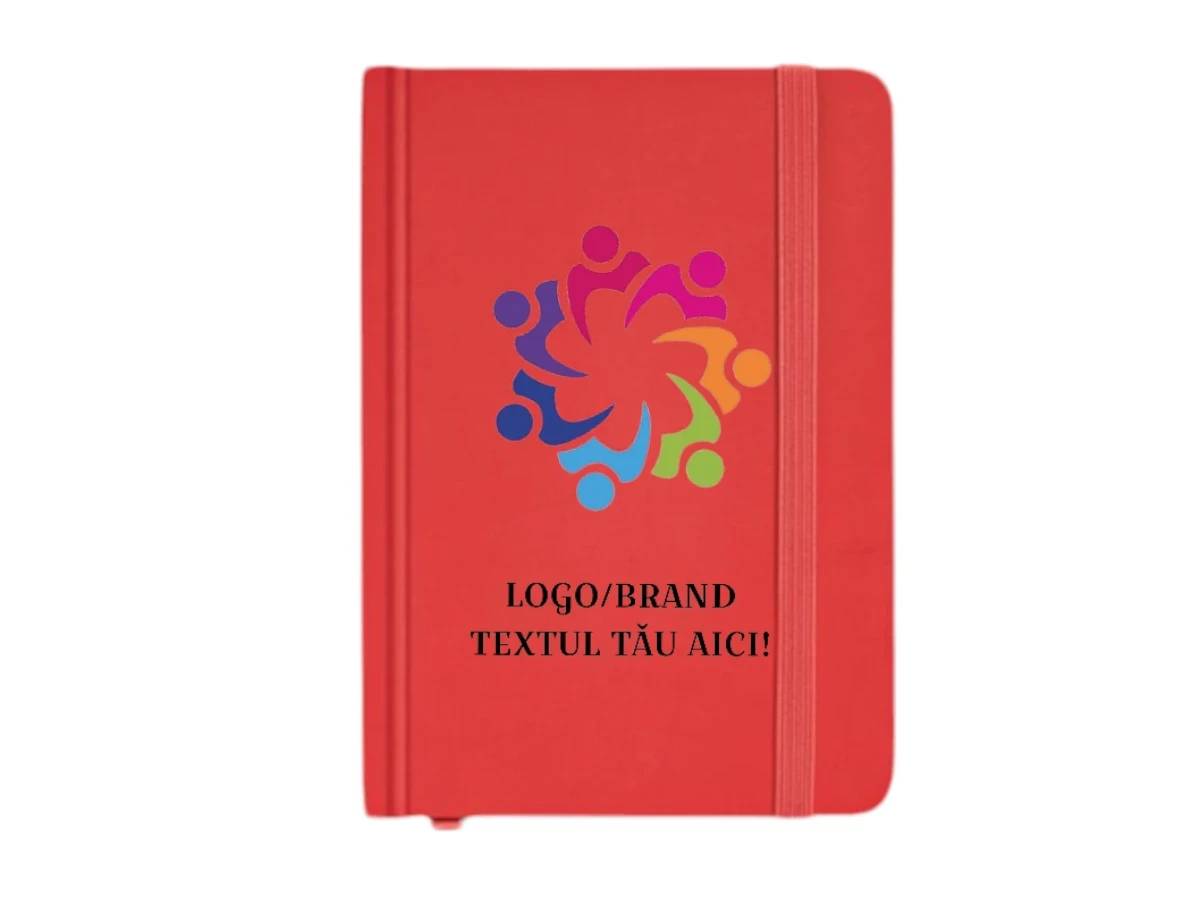 Agenda A5 rosu, personalizata, nedatata Agenda A5 rosu, personalizata, nedatata