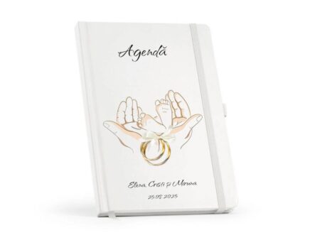 Notebook alb A6, personalizabil, cadou deosebit