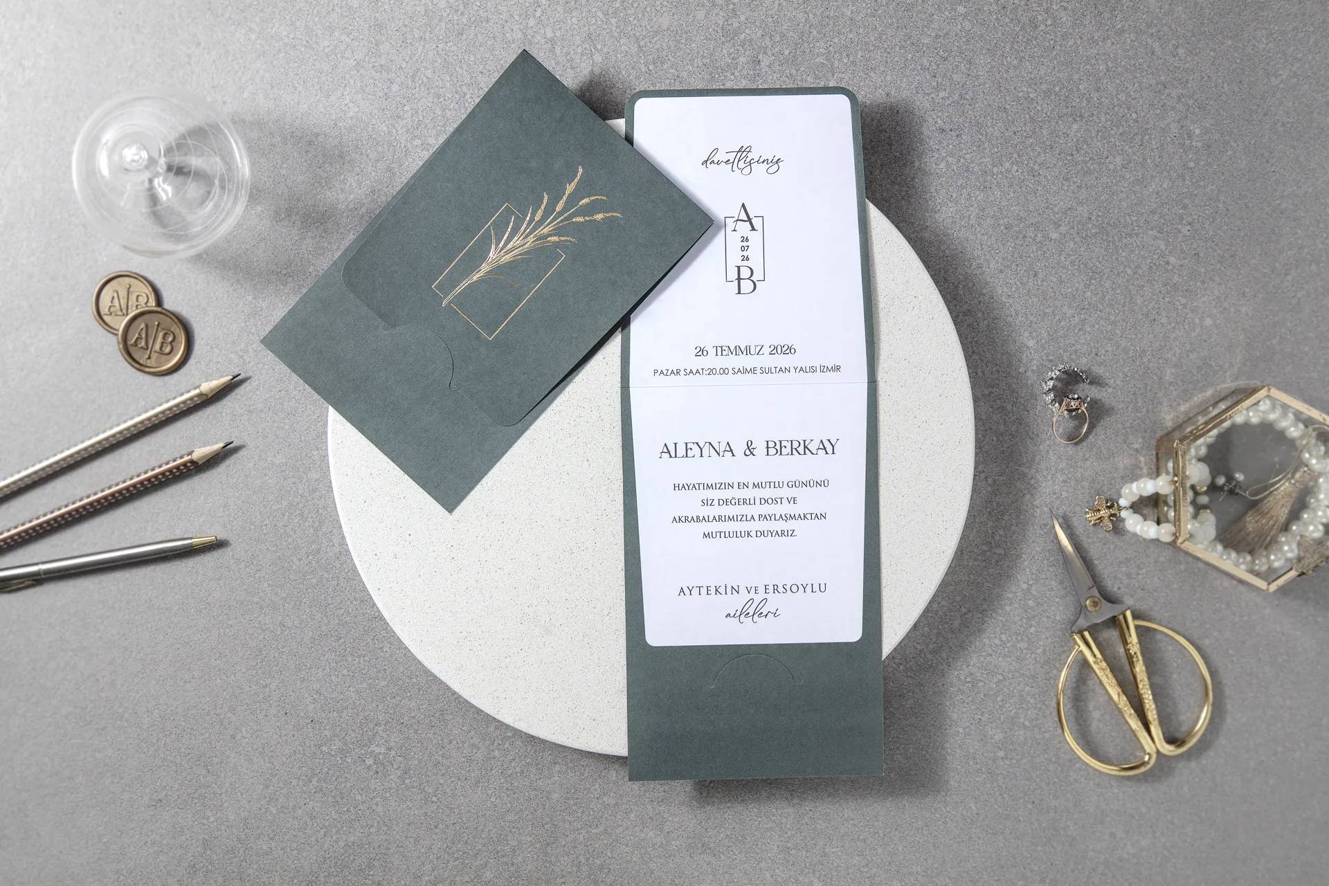 Invitatie nunta verde 7116 Invitatie nunta verde 7116