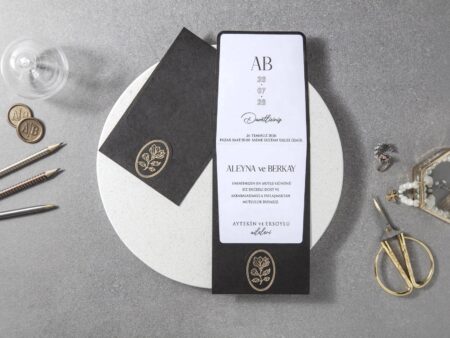 Invitatie nunta neagra 7115