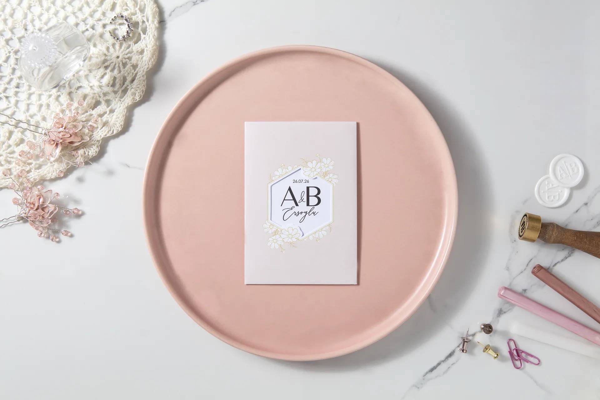 Invitatie nunta roz 7129 Invitatie nunta roz 7129