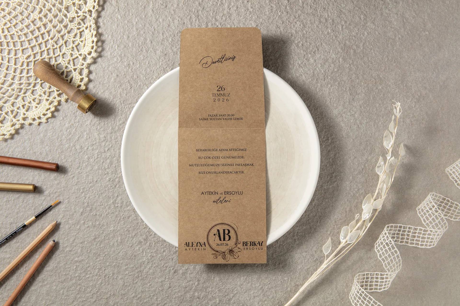 Invitatii nunta craft 7135 Invitatii nunta craft 7135