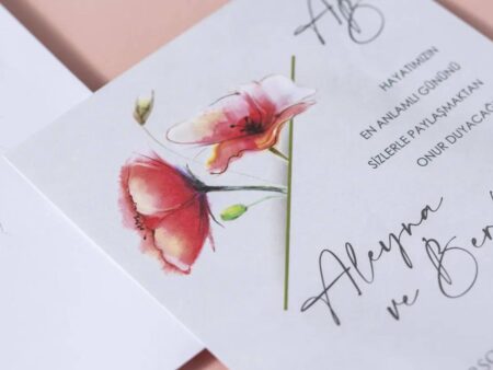 Invitatie nunta cu maci 7136