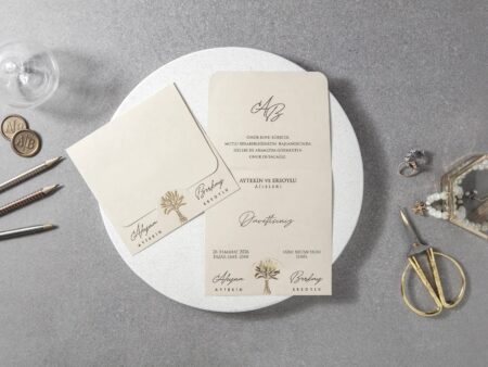 Invitatie nunta crem 7107