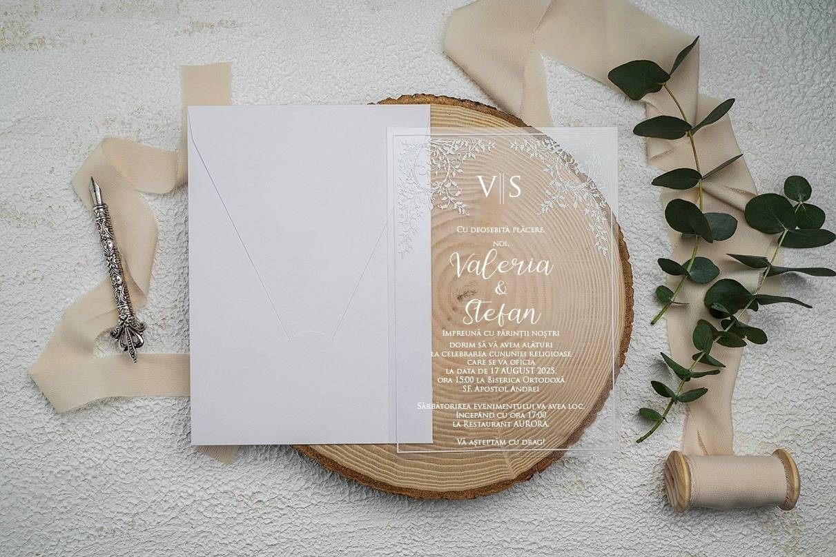 Invitatie nunta plexiglas 9364ek Invitatie nunta plexiglas 9364ek