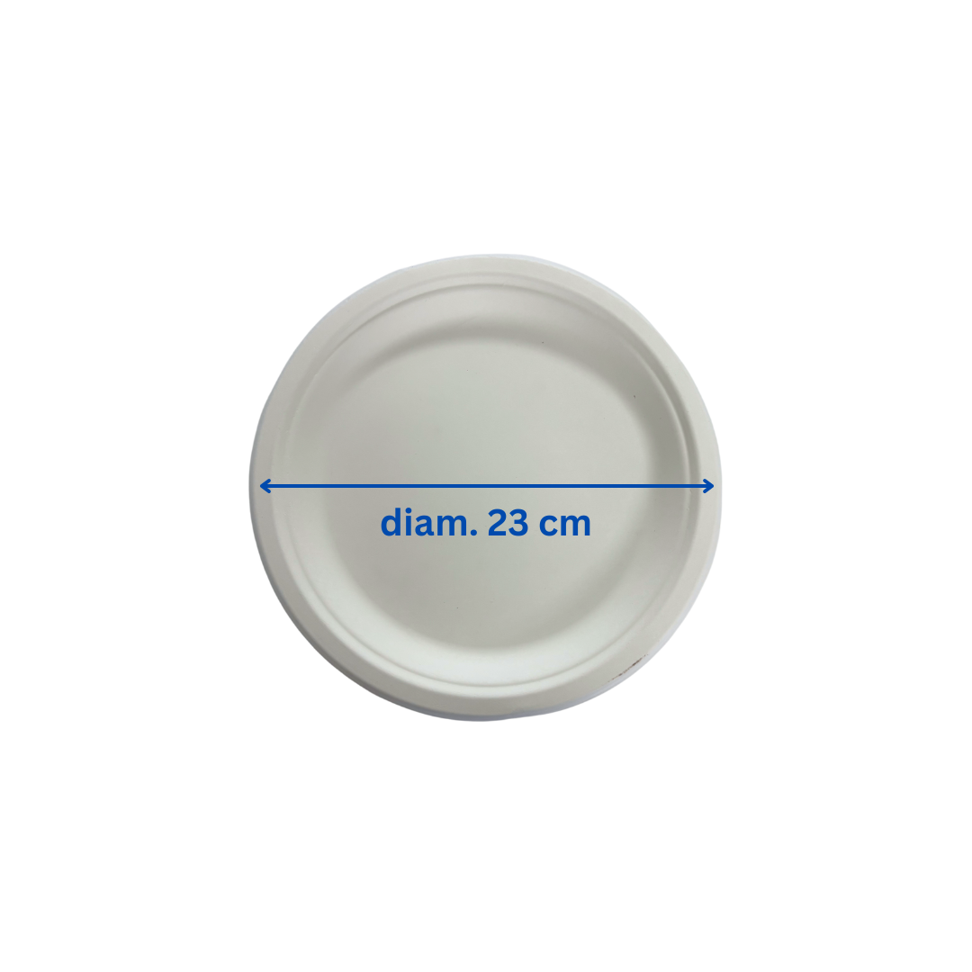 Farfurie rotunda din trestie zahar 23 cm SET 50buc Farfurie rotunda din trestie zahar 23 cm SET 50buc