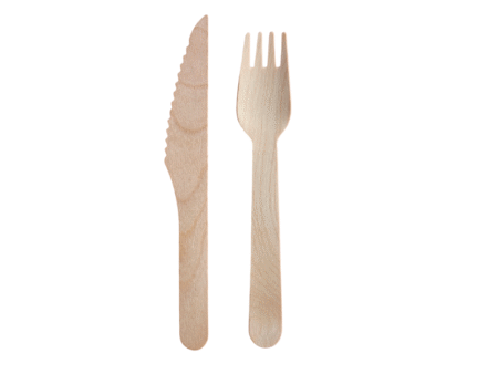 SET tacamuri lemn unica folosinta 100buc (furculita, cutit, servetel)