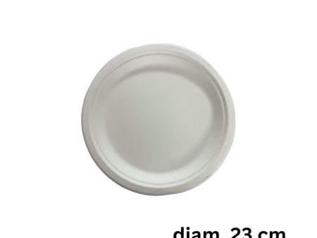 Farfurie rotunda din trestie zahar 23 cm SET 50buc