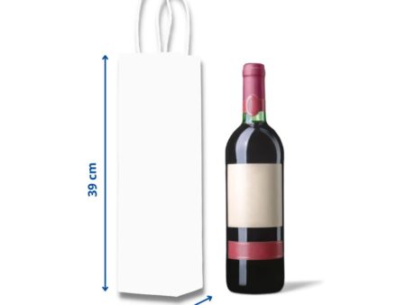 Sacosa alba hartie vin 14x9x39cm e-Marturii.ro