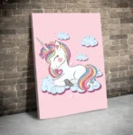 Tablou canvas Unicorn Roz: Magia culorilor in camera copilului 1 Tablou canvas Unicorn Roz: Magia culorilor in camera copilului